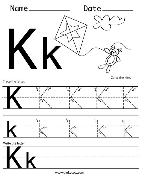 Free Printable Letter K Worksheets.